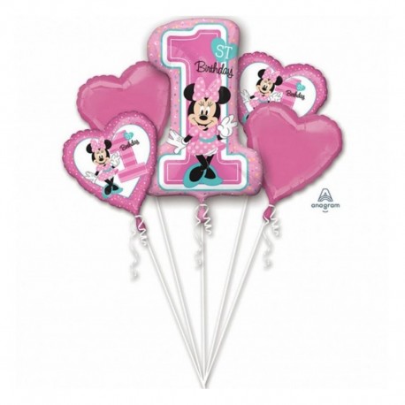 BFK Balon foliowy Bukiet "Minnie 1st Birthday", P75