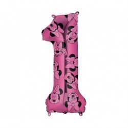 BFC Balon foliowy cyfra 1 Myszka Minnie, fioletowy, 66 cm