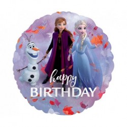 BFK Balon foliowy 18" Frozen 2 Happy Birthday, zapakowany