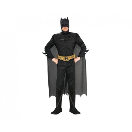 STDO Zestaw dla dorosłych Batman (kombinezon z muskułami, peleryna, maska, pasek), rozm. L
