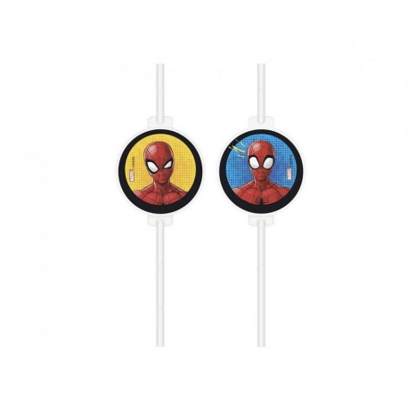 ZSŁ Rurki (słomki) papierowe z medalionem Spiderman, 4 szt.