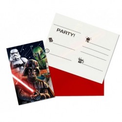 ZK Zaproszenia z kopertami "Star Wars-Galaxy", 6 szt.