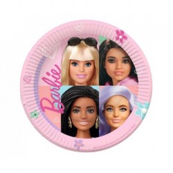 ZTA Talerzyki papierowe Barbie Sweet Life, okrągłe 23 cm, 8 szt.