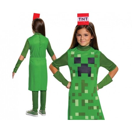 STDZ Strój Dziewczynka Creeper Classic - Minecraft (licencja), rozm. M (7-8 lat)