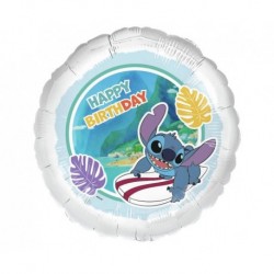 Balon foliowy 18", Disney, Surfer StitchHappy Birthday, 45cm