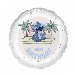 Balon foliowy 18", Disney StitchHappy Birthday, 45cm