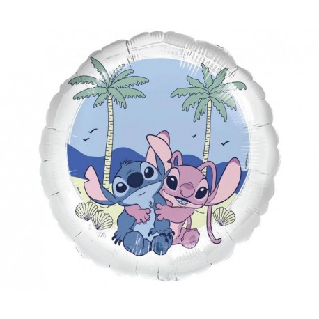 Balon foliowy 18", Disney Stitch i Angel , 45cm