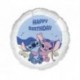 Balon foliowy 18", Disney Stitch i AngelHappy Birthday, 45cm