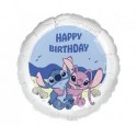 Balon foliowy 18", Disney Stitch i AngelHappy Birthday, 45cm