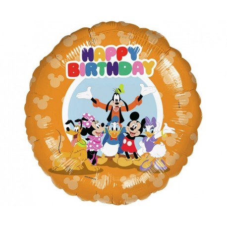 Balon foliowy 18", Disney Myszka Miki i PrzyjacieleHappy Birthday, 45cm