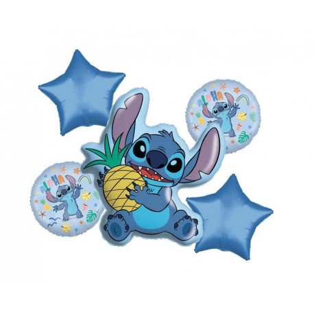 Balony foliowe Stitch & Angel, Pineapple, 5 szt.